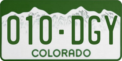 CO license plate 010DGY