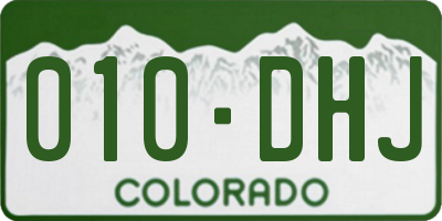CO license plate 010DHJ