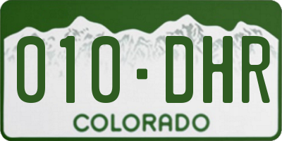 CO license plate 010DHR