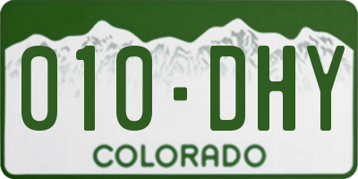 CO license plate 010DHY