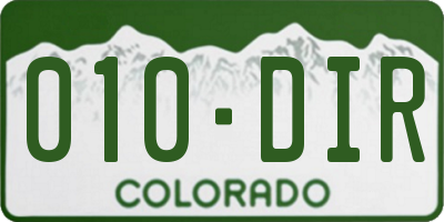 CO license plate 010DIR