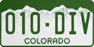 CO license plate 010DIV