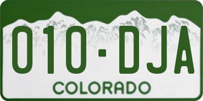 CO license plate 010DJA