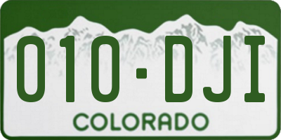 CO license plate 010DJI