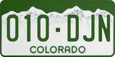 CO license plate 010DJN