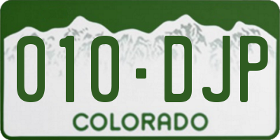 CO license plate 010DJP