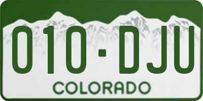 CO license plate 010DJU