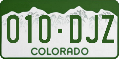 CO license plate 010DJZ
