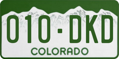 CO license plate 010DKD