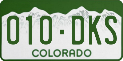 CO license plate 010DKS