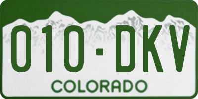 CO license plate 010DKV