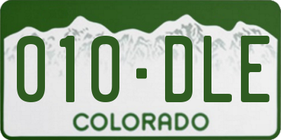 CO license plate 010DLE