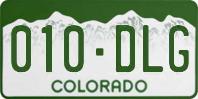 CO license plate 010DLG