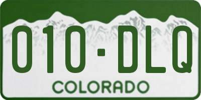 CO license plate 010DLQ