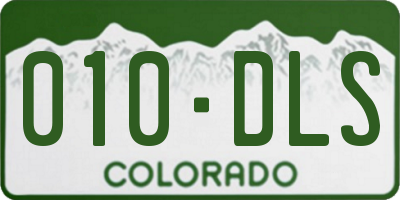 CO license plate 010DLS