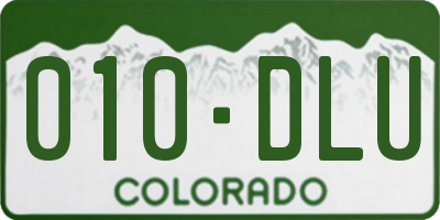 CO license plate 010DLU
