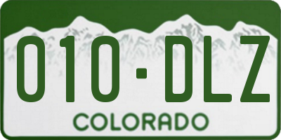 CO license plate 010DLZ