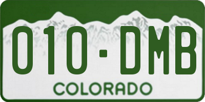 CO license plate 010DMB