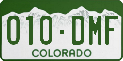 CO license plate 010DMF