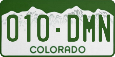 CO license plate 010DMN