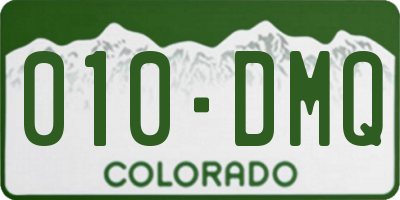 CO license plate 010DMQ
