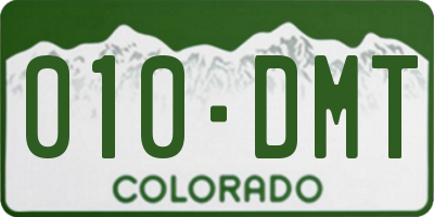 CO license plate 010DMT