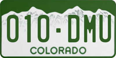 CO license plate 010DMU