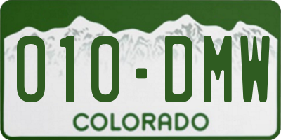 CO license plate 010DMW