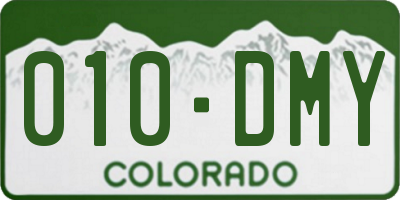 CO license plate 010DMY