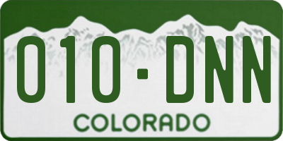 CO license plate 010DNN