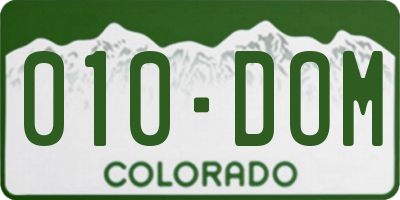 CO license plate 010DOM