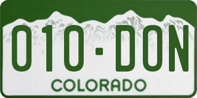 CO license plate 010DON