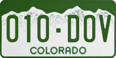 CO license plate 010DOV