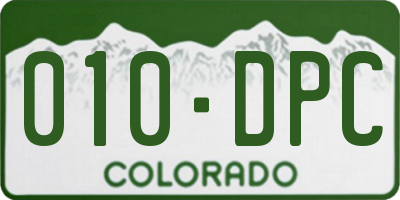 CO license plate 010DPC