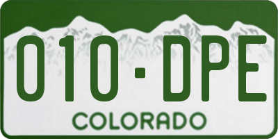 CO license plate 010DPE