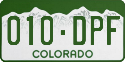 CO license plate 010DPF