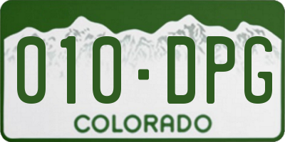 CO license plate 010DPG