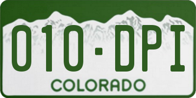 CO license plate 010DPI