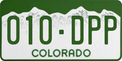 CO license plate 010DPP
