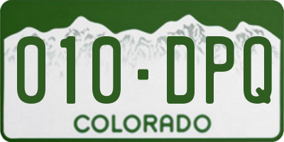 CO license plate 010DPQ