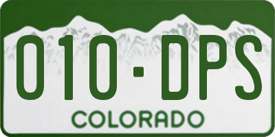 CO license plate 010DPS