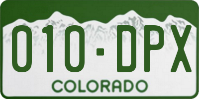CO license plate 010DPX