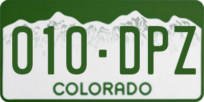 CO license plate 010DPZ