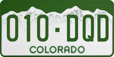 CO license plate 010DQD