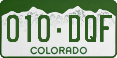 CO license plate 010DQF