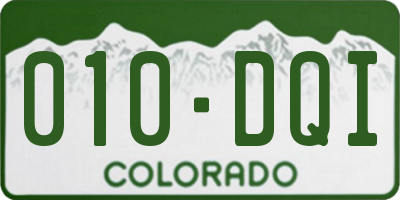CO license plate 010DQI