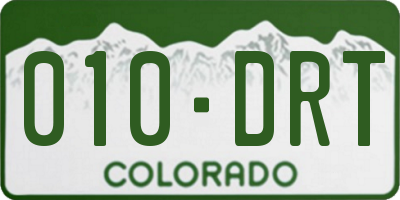 CO license plate 010DRT