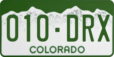 CO license plate 010DRX