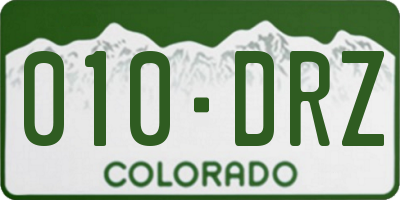 CO license plate 010DRZ