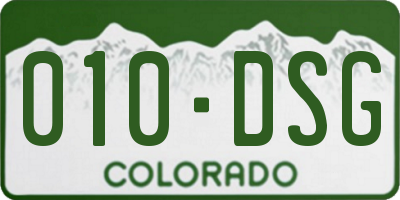 CO license plate 010DSG
